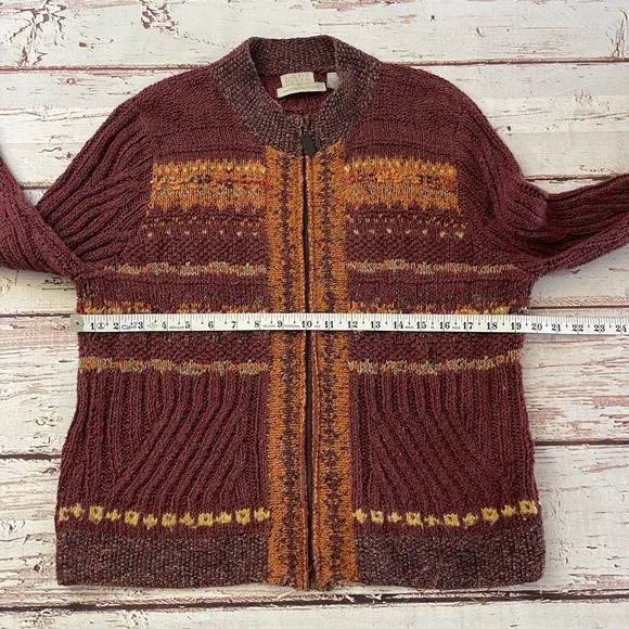 Vintage Sigrid Olsen Sport Cardigan Silk Wool Cable Knit Grandma knitted By Hand - Picture 8 of 12